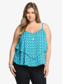 Torrid Aqua Pineapple Print Layer Tank Size 22/24