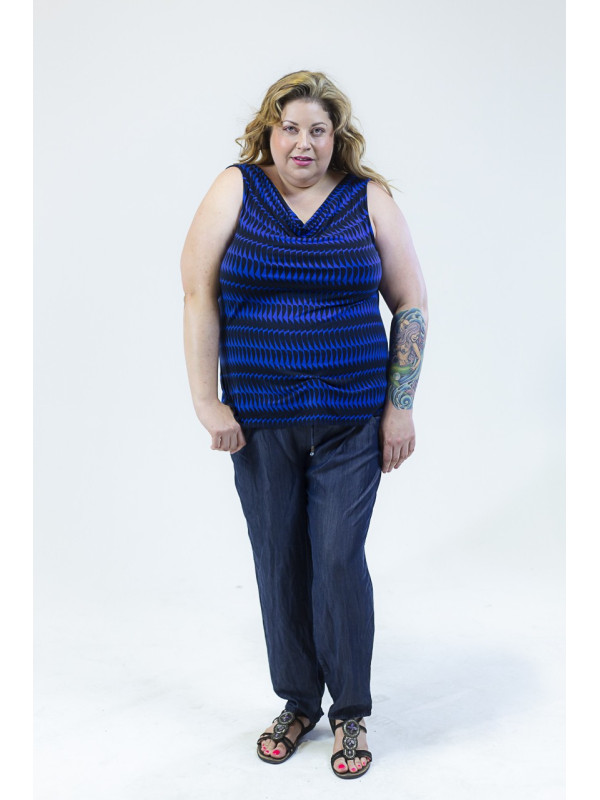 HALOGEN SLEEVELESS PRINT SHELL SIZE 3X