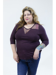 Lane Bryant Burgundy Mesh top Size 22/24