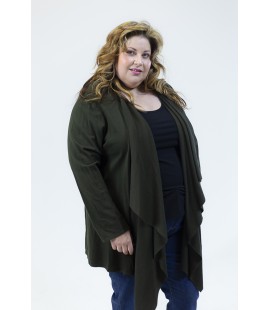 JONES ARMY GREEN DRAPE FRONT SWEATER SIZE 3X