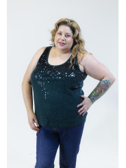 LANE BRYANT GREEN SEQUIN TANK 3X