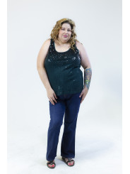 LANE BRYANT GREEN SEQUIN TANK 3X