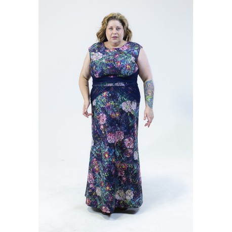 IGIGI FLORAL LACE EVENING GOWN SIZE 20 NEW SAMPLE