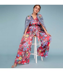 Lane Bryant Roma Flora Jumpsuit Size 26