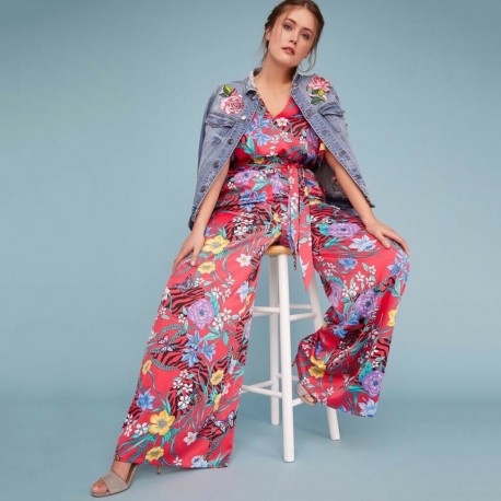 Lane Bryant Roma Flora Jumpsuit Size 26