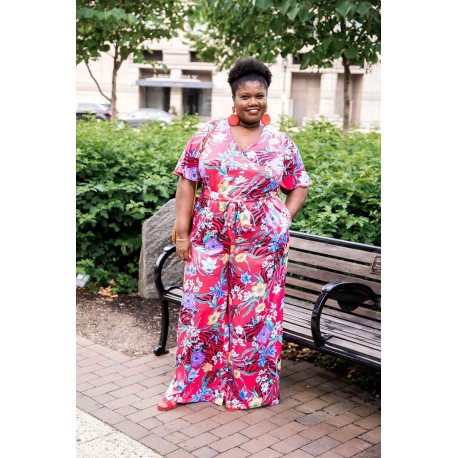 Lane Bryant Roma Flora Jumpsuit Size 26