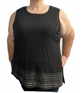 Size 3X Roz & Ali Black Top w/ Golden Studs