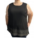 Size 3X Roz & Ali Black Top w/ Golden Studs