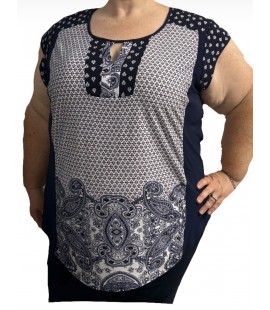Size 3X Roz & Ali Patterned Top