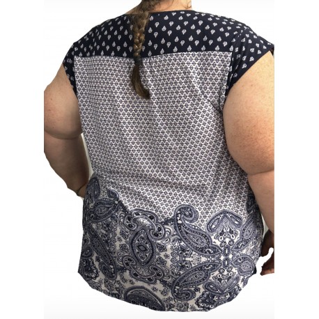 Size 3X Roz & Ali Patterned Top