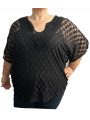 Size 3X - Alfani Polka Dot Black Top