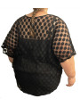 Size 3X - Alfani Polka Dot Black Top