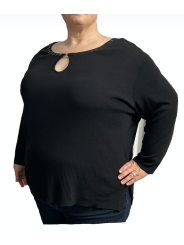 Size 2X-3X - No Brand Black Long Sleeve Top