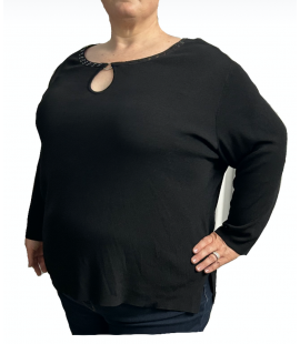 Size 2X-3X - No Brand Black Long Sleeve Top