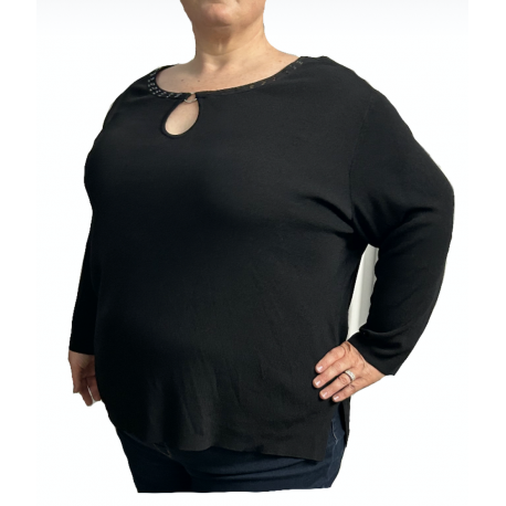 Size 2X-3X - No Brand Black Long Sleeve Top