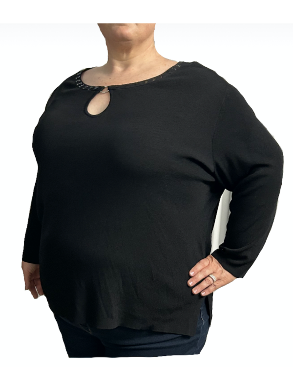 Size 2X-3X - No Brand Black Long Sleeve Top