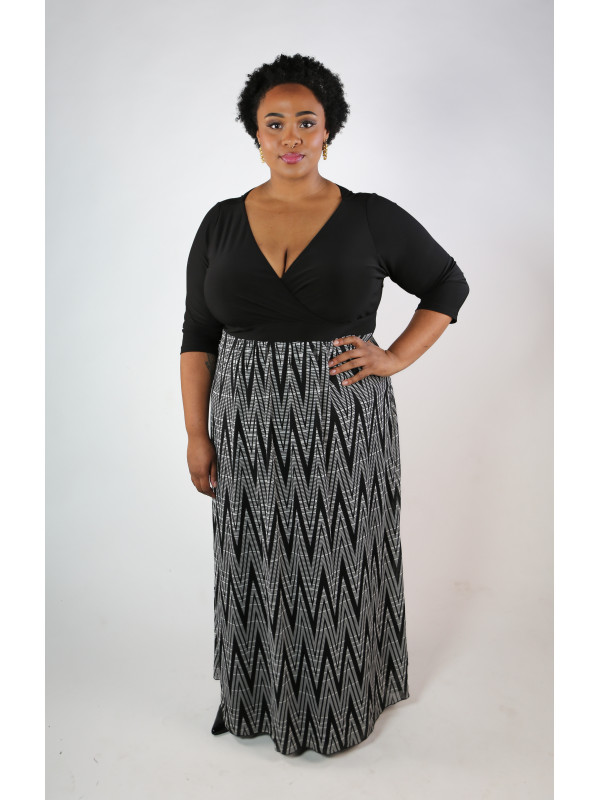 IGIGI Black and White Maxi Dress Size 18/20