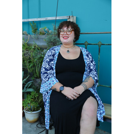 Lane Bryant Blue Floral Coverup Size 26/28