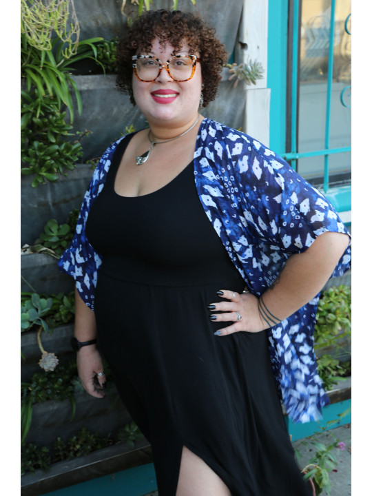 Lane Bryant Blue Floral Cover One Size Fits All