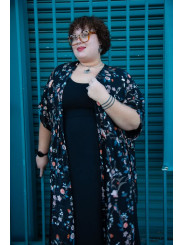 Torrid Black Floral Over Piece Size 26