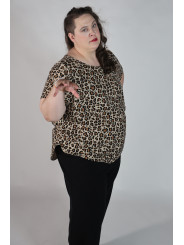 Ava & Viv Leopard Print Short Sleeve Size 4X