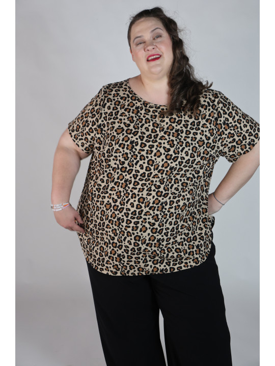 Ava & Viv Leopard Print Short Sleeve Size 4X
