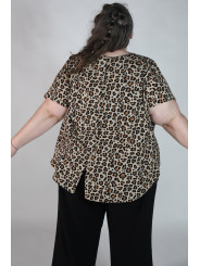 Ava & Viv Leopard Print Short Sleeve Size 4X
