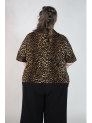 Rachel Roy Leopard Print Short Sleeve Top Size 24