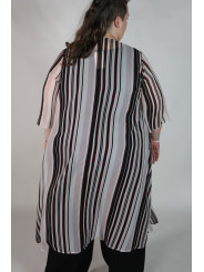 Torrid Black and White Striped Over-shirt Size 3/4