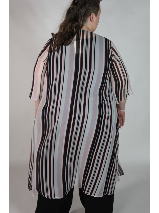 Torrid Black and White Striped Over-shirt Size 3/4