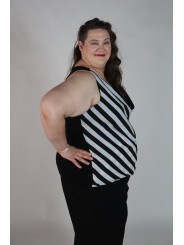 INC Black and White Striped Sleeveless Top Size 3x