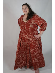 City Chic Orange Animal Print Maxi Dress Size 24