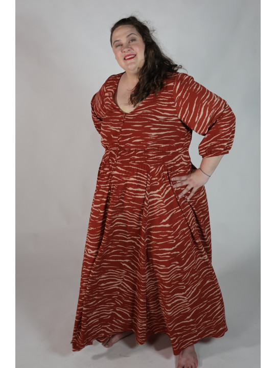 City Chic Orange Animal Print Maxi Dress Size 24