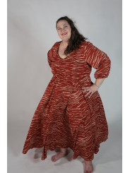 City Chic Orange Animal Print Maxi Dress Size 24