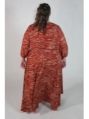 City Chic Orange Animal Print Maxi Dress Size 24