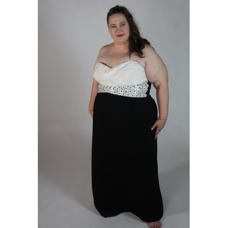White Top City Chic Strapless Maxi Dress Size 24