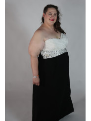 White Top City Chic Strapless Maxi Dress Size 24