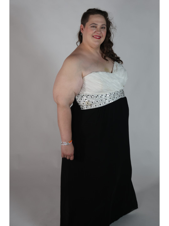 White Top City Chic Strapless Maxi Dress Size 24