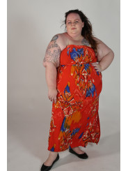 Red Millie Gabrielle Floral Pattern Strapless Dress 2x