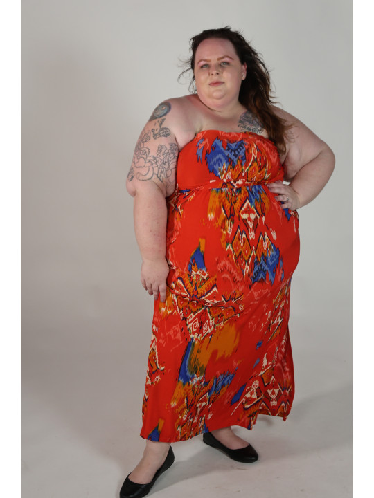 Red Millie Gabrielle Floral Pattern Strapless Dress 2x
