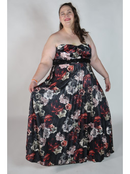 City Chic Black Floral Maxi Dress Size 22