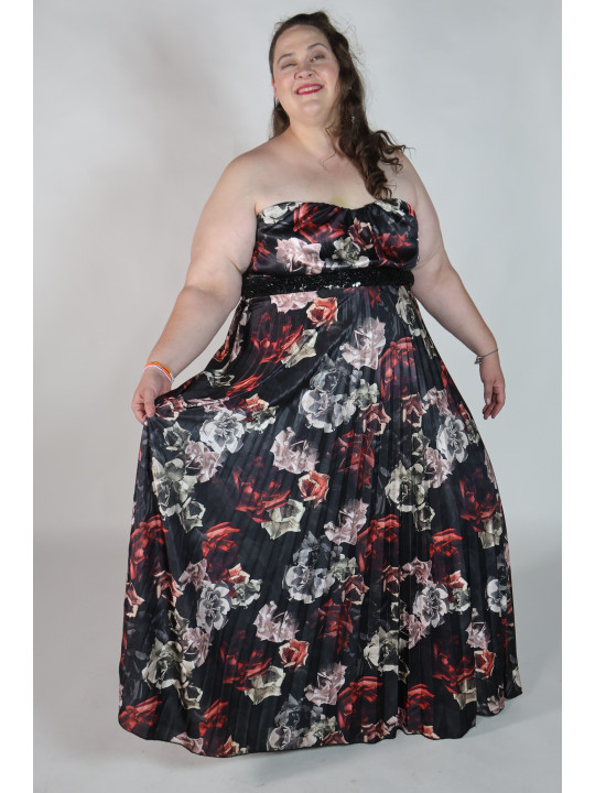 City Chic Black Floral Maxi Dress Size 22