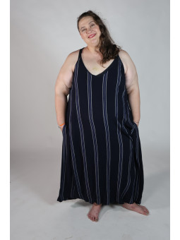 City Chic Navy and White Stripe Dress Size 24
