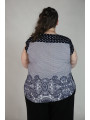 ROZ & ALI Blue and White Paisley Sleeveless Top Size 3X