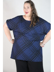 Sejour Navy and Black Plaid Tunic Size 24W