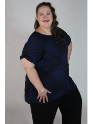 Sejour Navy and Black Plaid Tunic Size 24W