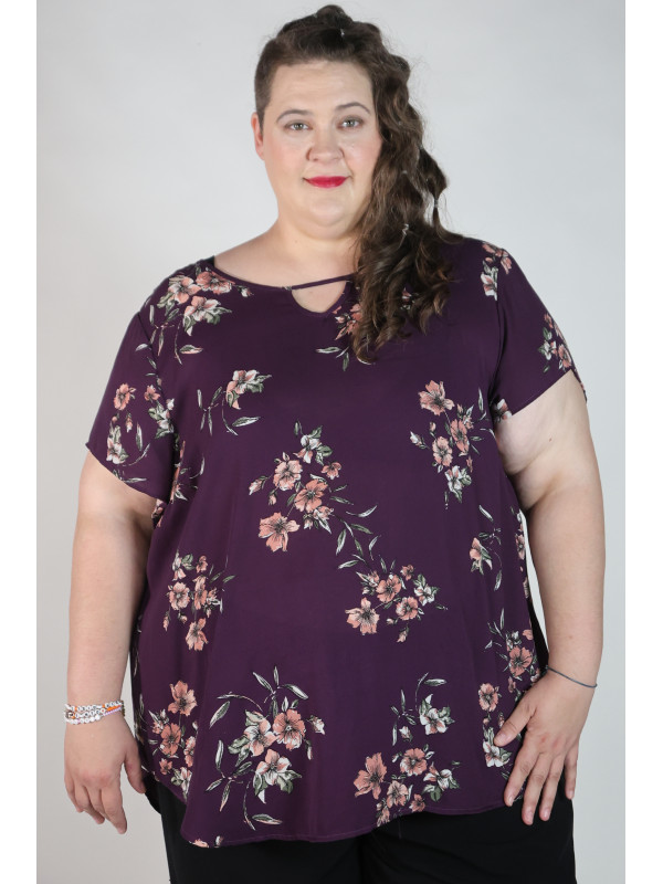 Torrid Purple Floral Blouse Size 28