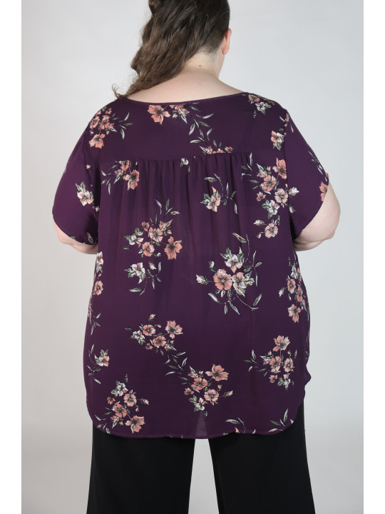 Torrid Purple Floral Blouse Size 28