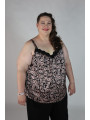 Lane Bryant Pink and Black Floral Satin Tank Size 26