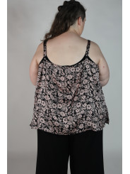Lane Bryant Pink and Black Floral Satin Tank Size 26